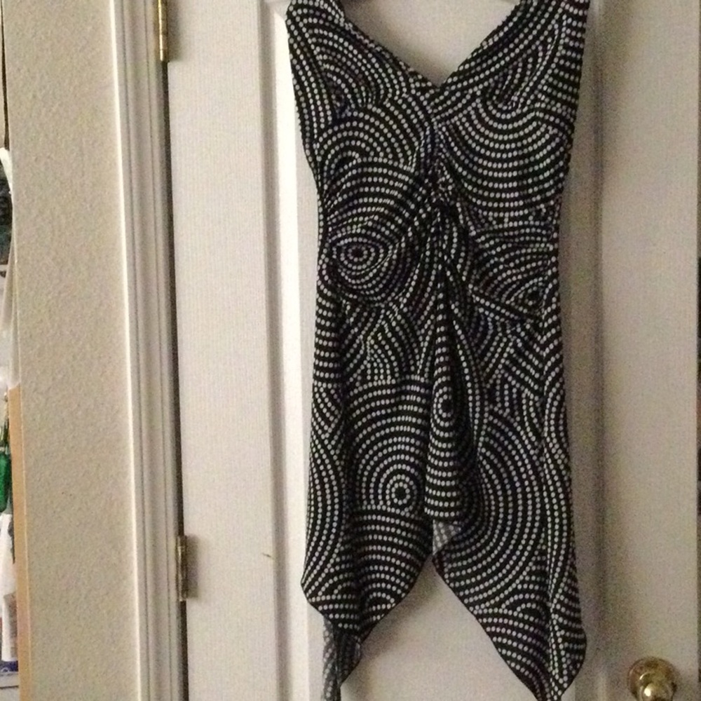 dotted spiral halter dress
